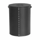 Oval laundry basket in Riky regenerated leather made in Italy Viadurini