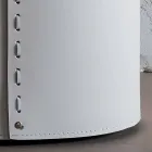 Oval laundry basket in Riky regenerated leather made in Italy Viadurini