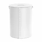 Oval laundry basket in Riky regenerated leather made in Italy Viadurini