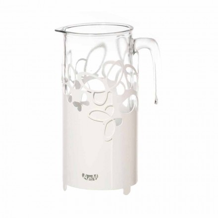 Modern Bottle Holder in White, Beige or Ivory Iron Made in Italy - Leiden Viadurini