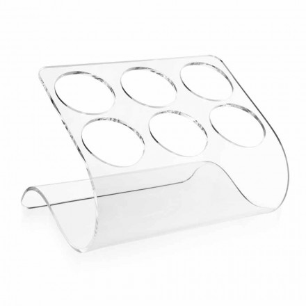 Free Standing Bottle Holder for 6 Bottles in Transparent Plexiglass - Tanatin Viadurini