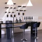 Wall Bottle Holder for 6 Bottles in Plexiglass Made in Italy - Canberra Viadurini