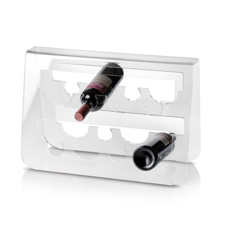 Floor Wine Bottle Holder in Transparent Acrylic Crystal - Dappino Viadurini