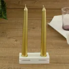 White Corian Design Candle Holder for Lounge Made in Italy - Sisifo Viadurini