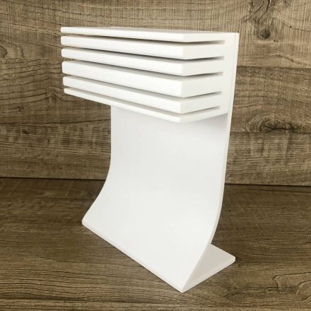 Kitchen Knife Holder in White Corian Made in Italy Design - Ivanova Viadurini
