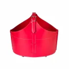 Indoor firewood holder with wheels in Fabia modern regenerated leather Viadurini