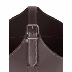 Indoor firewood holder with wheels in Fabia modern regenerated leather Viadurini