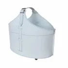 Indoor firewood holder with wheels in Fabia modern regenerated leather Viadurini