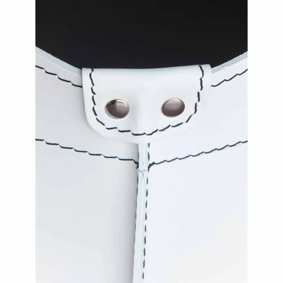 Indoor firewood holder with wheels in Fabia modern regenerated leather Viadurini