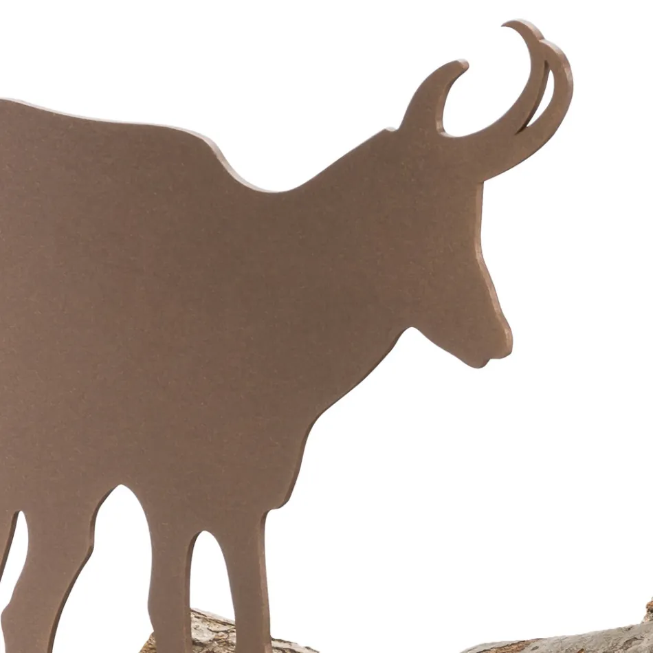 Indoor Firewood Holder in Brown Steel Made in Italy with Tools - Volturno Viadurini