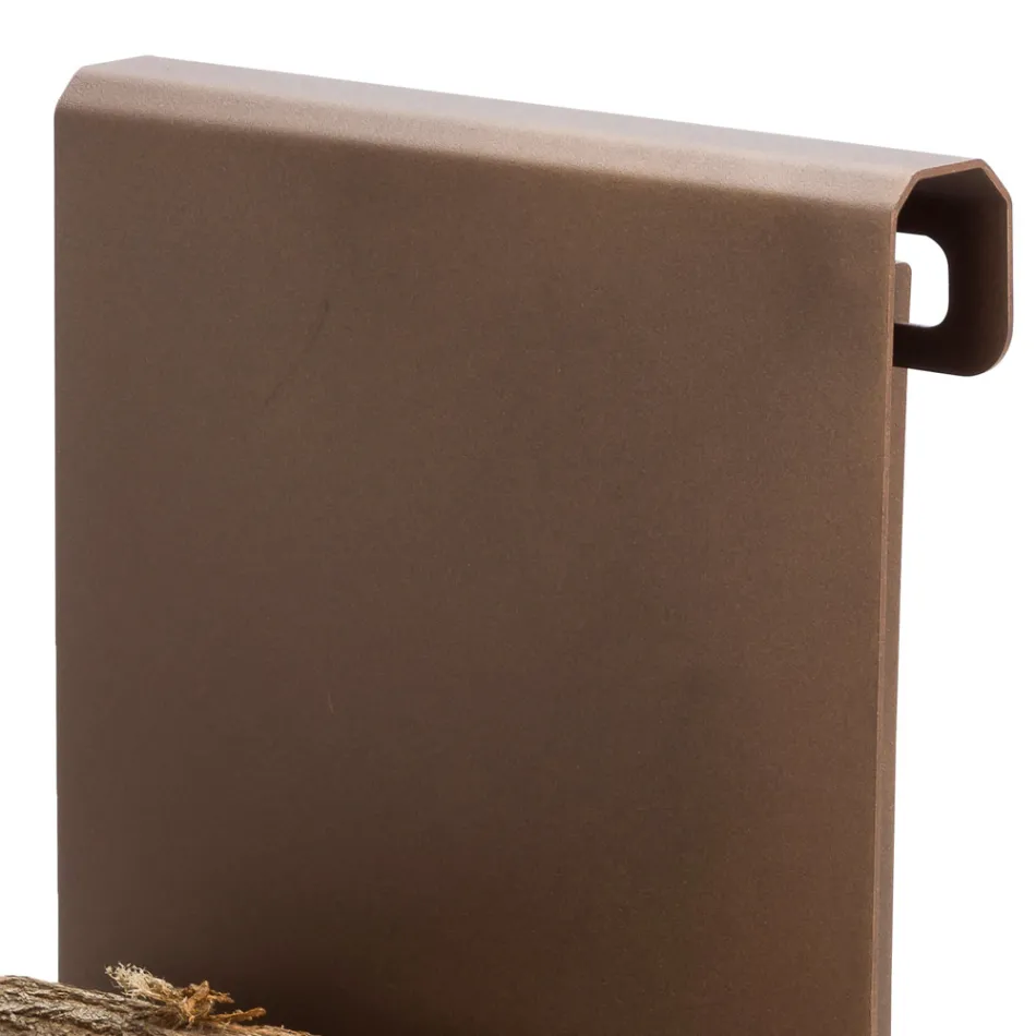 Indoor Firewood Holder in Brown Steel Made in Italy with Tools - Volturno Viadurini