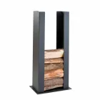 Steel wall / floor firewood holder, design, PLDU Caf Design Viadurini