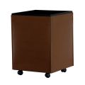 Wood holder of 2 sizes in brown eco-leather Made in Italy - Formica