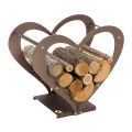 Indoor Wood Holder in Brown Steel Made in Italy - Affection