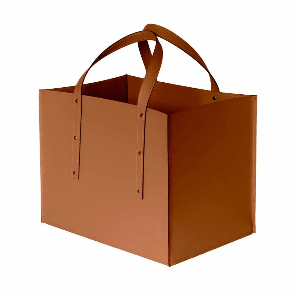 Design wood holder in Maneghe leather and plywood Viadurini