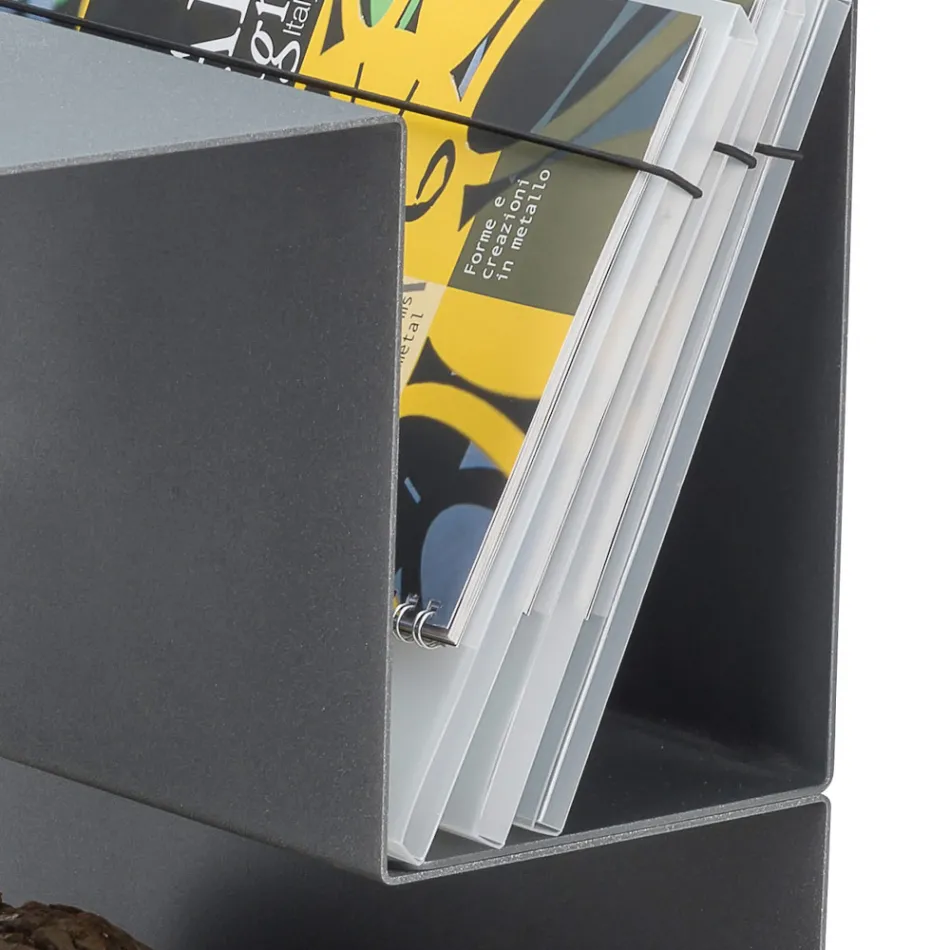 Design Log Holder for Indoors in Grey Steel Made in Italy - Tramontana Viadurini