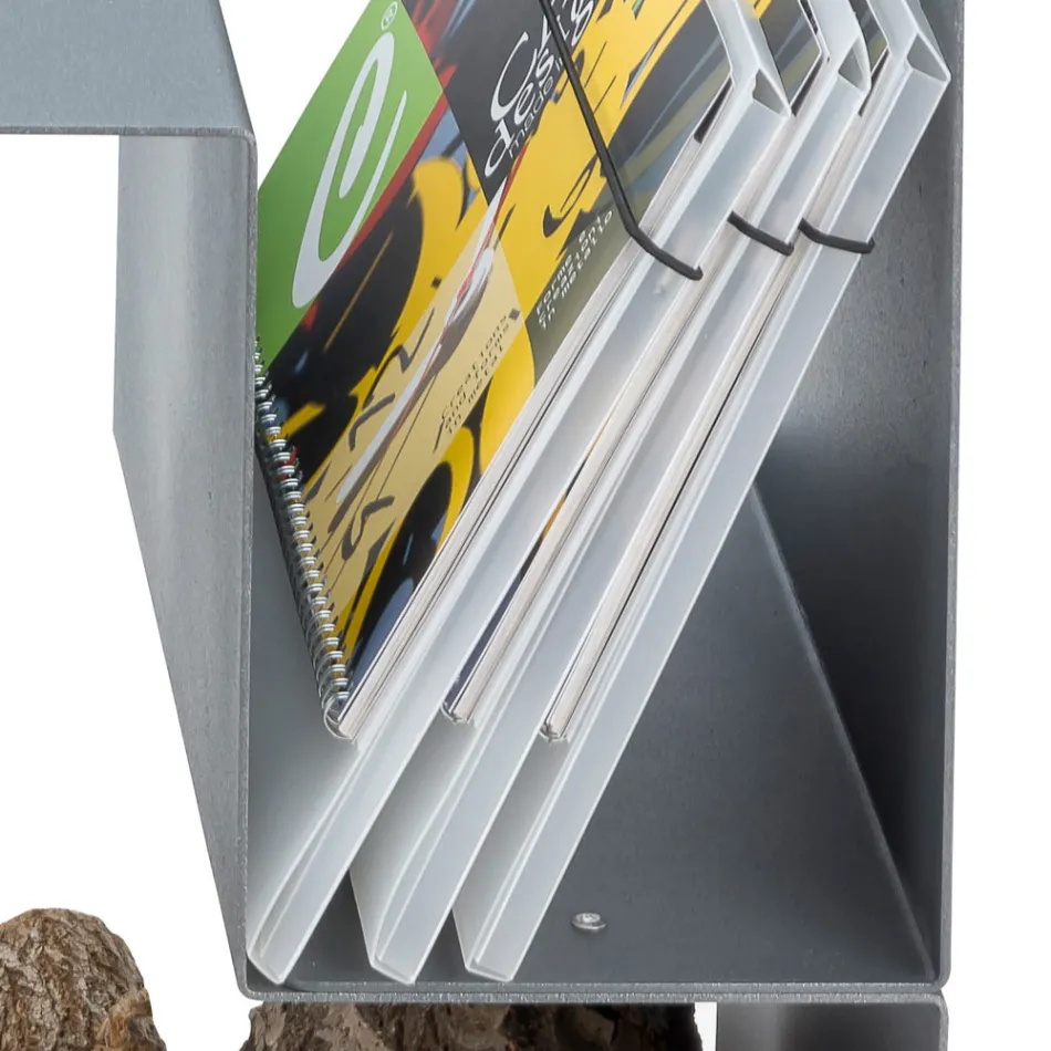 Design Log Holder for Indoors in Grey Steel Made in Italy - Tramontana Viadurini