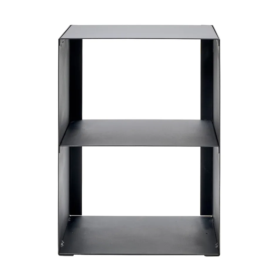 Firewood Holder in Steel Painted with Black Paint Made in Italy - Fiamme Viadurini