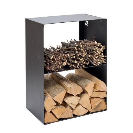 Firewood Holder in Steel Painted with Black Paint Made in Italy - Fiamme Viadurini