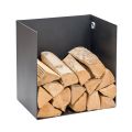 Firewood Holder in Black Painted Steel Made in Italy - Fiamme