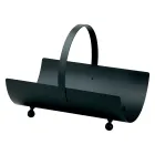 Metal log holder with handle and 4 feet Made in Italy - Buffalo Viadurini