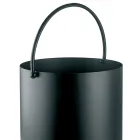 Metal Log Holder with Top Handle and Wheels Made in Italy - Bison Viadurini