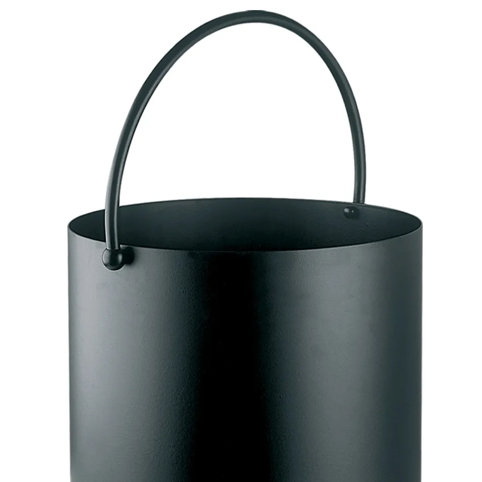 Metal Log Holder with Top Handle and Wheels Made in Italy - Bison Viadurini