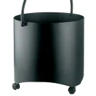 Metal Log Holder with Top Handle and Wheels Made in Italy - Bison Viadurini