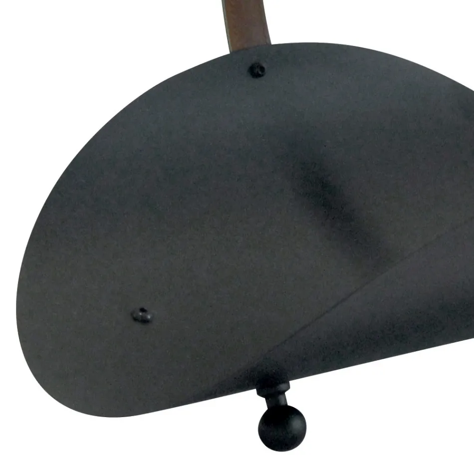 Black Metal Wood Holder with Leather Handle Made in Italy - Antelope Viadurini