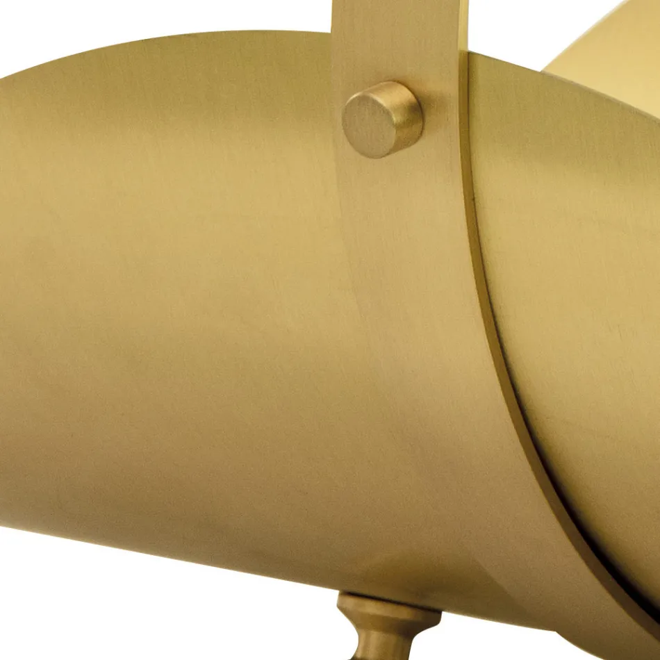 Brass log holder with handle and 4 feet Made in Italy - Tiger Viadurini