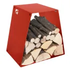 Modern Floor Log Holder in Painted Steel Made in Italy - Demetra Viadurini