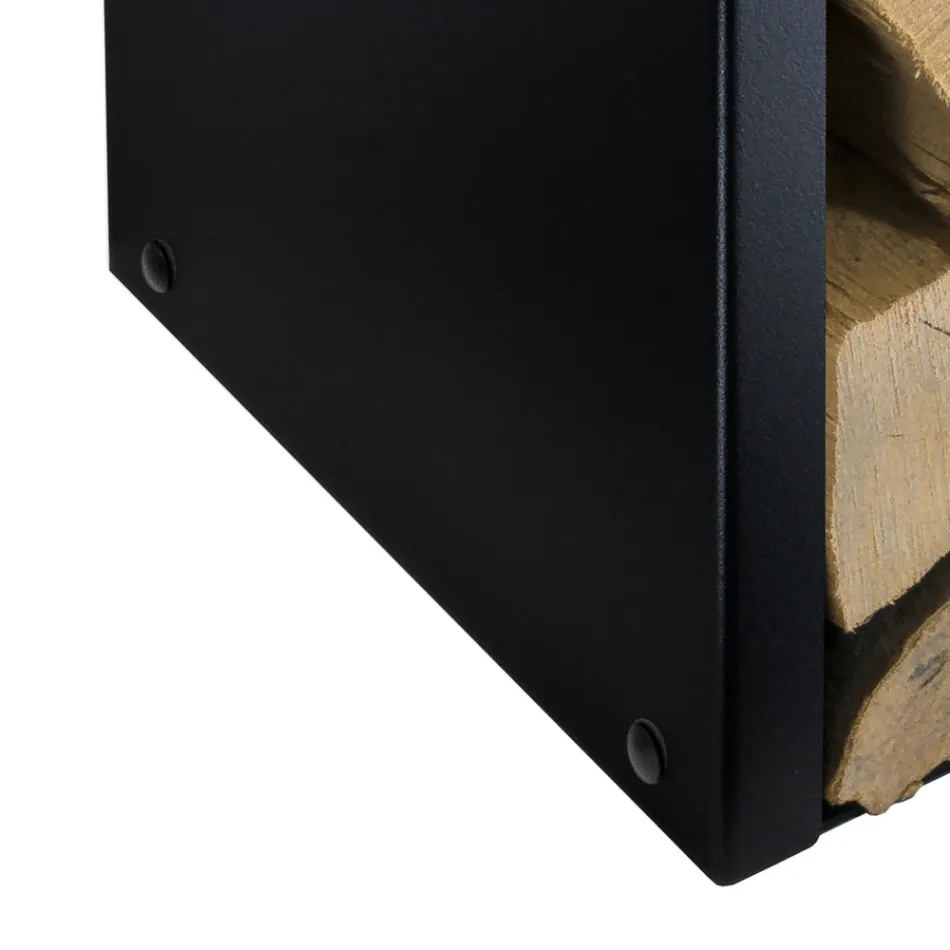 Modern Log Holder in Painted Steel Made in Italy - Patrik Viadurini