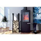 Modern Log Holder in Painted Steel Made in Italy - Patrik Viadurini