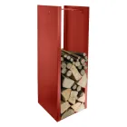 Modern Log Holder in Painted Steel Made in Italy - Patrik Viadurini