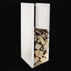 Modern Log Holder in Painted Steel Made in Italy - Patrik Viadurini