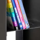 Black Modern Indoor Wood Log Holder with Shelves Made in Italy - Cauro1 Viadurini