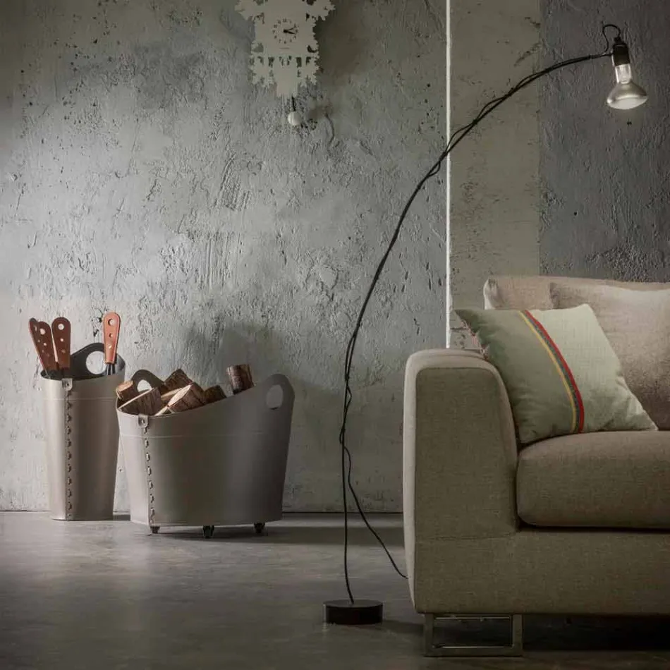 Firewood holder, iron holder and irons for Nicad leather, made in Italy Viadurini