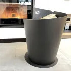 Round Wood Holder for Indoor in Black Steel Italian Modern Design - Favonio Viadurini