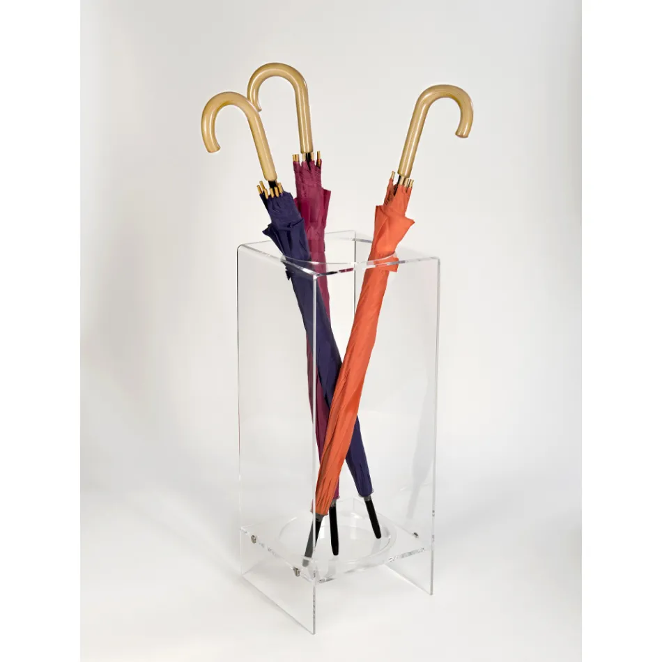 Umbrella Stand for Entrance in White or Transparent Plexiglass - Navel Viadurini