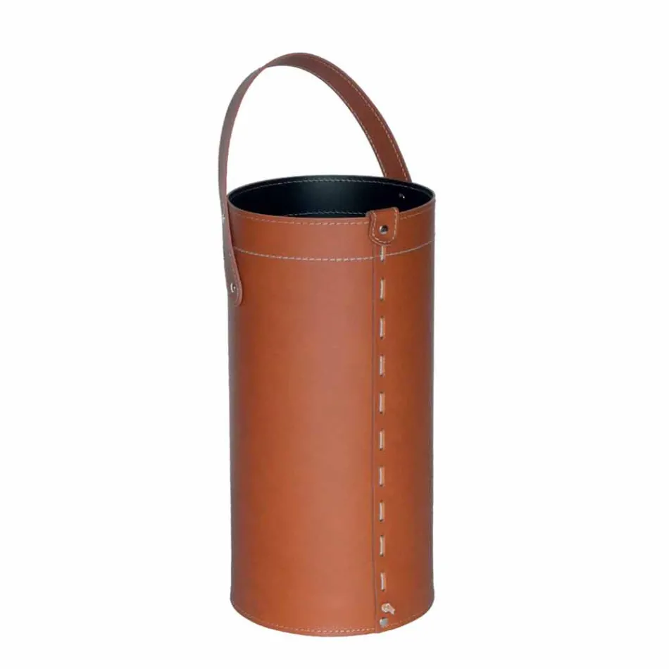 Design umbrella stand in Regen regenerated leather, made in Italy Viadurini