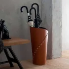 Modern umbrella stand in regenerated Katrina leather, made in Italy Viadurini