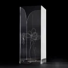 Transparent Plastic Umbrella Stand with Engraved Stylized Leaves - Florino Viadurini