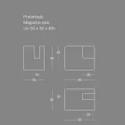 Modern Design Floor Magazine Rack in Colored Metal 7 Finishes - Imane Viadurini