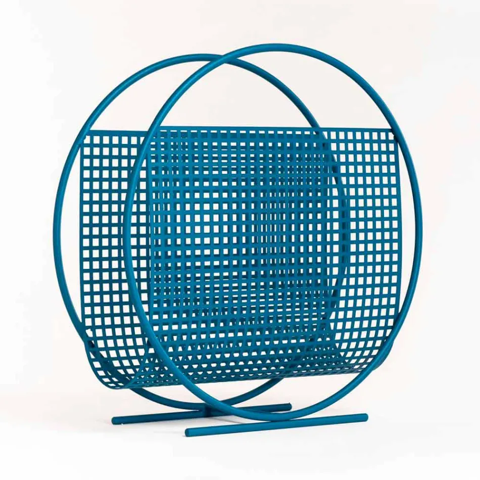 Round Design Steel Magazine Rack Made in Italy - Ladle Viadurini