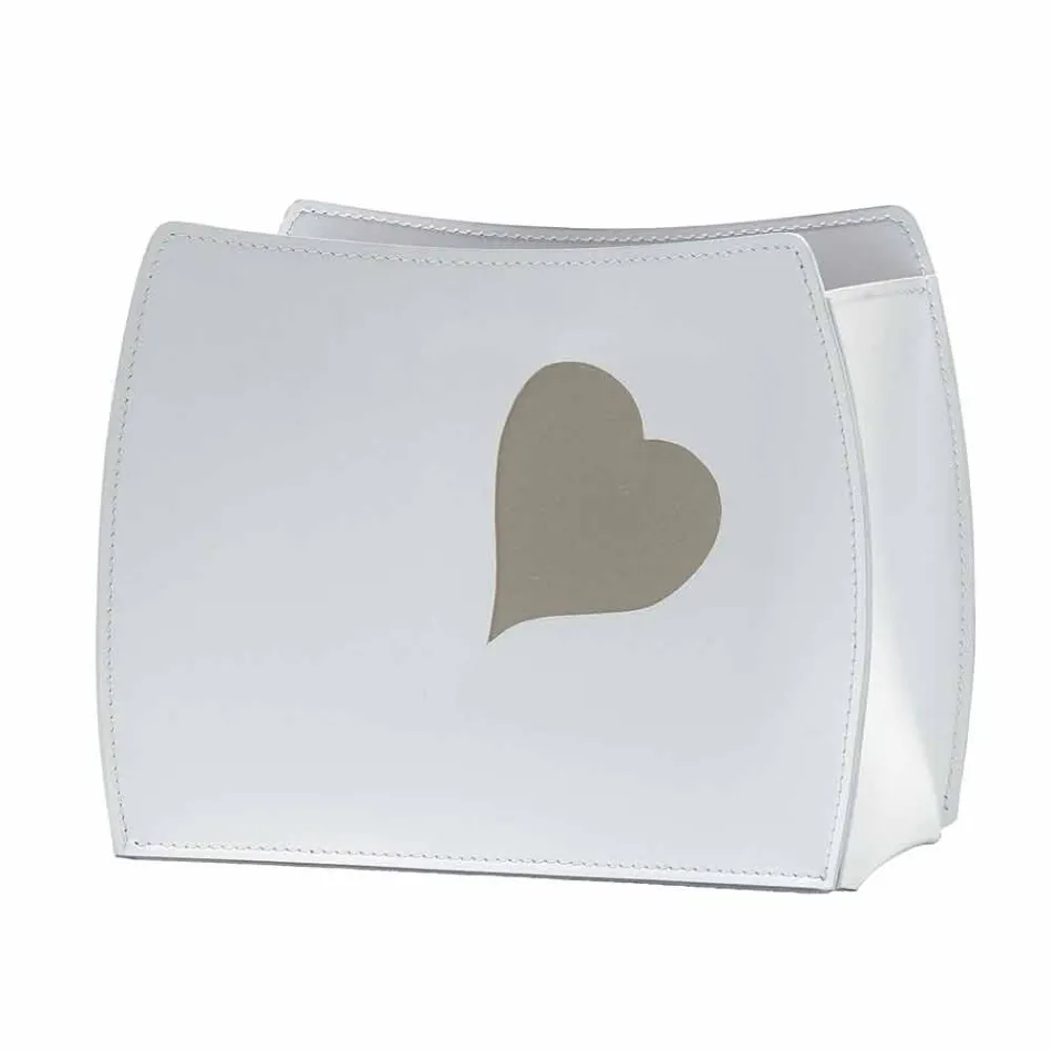 Design magazine rack in leather with a modern Beatrice design Viadurini