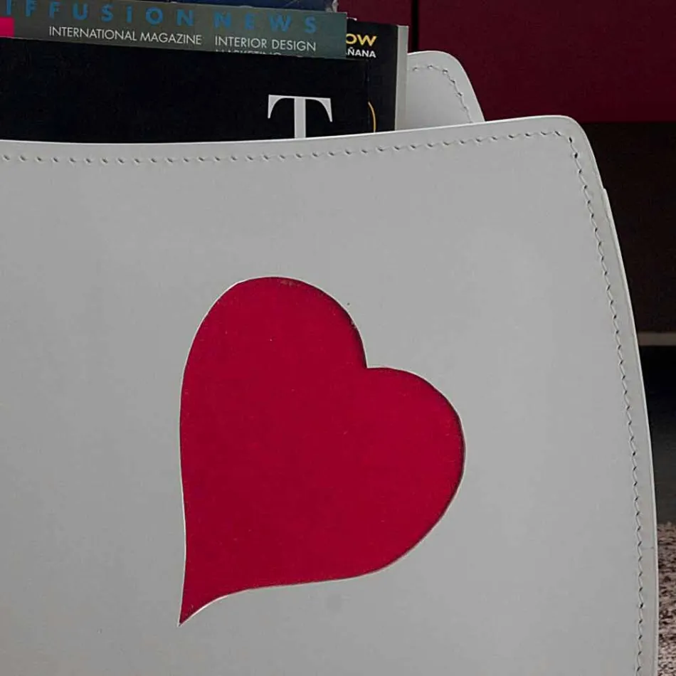 Design magazine rack in leather with a modern Beatrice design Viadurini