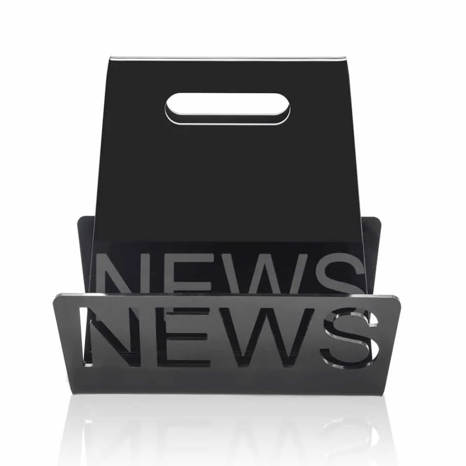 Black or Transparent Plexiglass Design Magazine Rack Made in Italy - Omar Viadurini