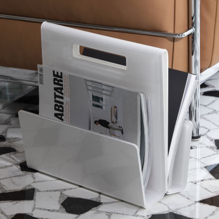 Lounge Magazine Rack in Colored Acrylic Crystal Made in Italy - Osafo Viadurini