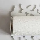 Wall Roll Holder in White or Beige Iron Made in Italy - Leiden Viadurini