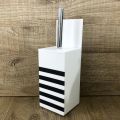Toilet Brush Holder in White Corian or with Black Insert Made in Italy - Elono